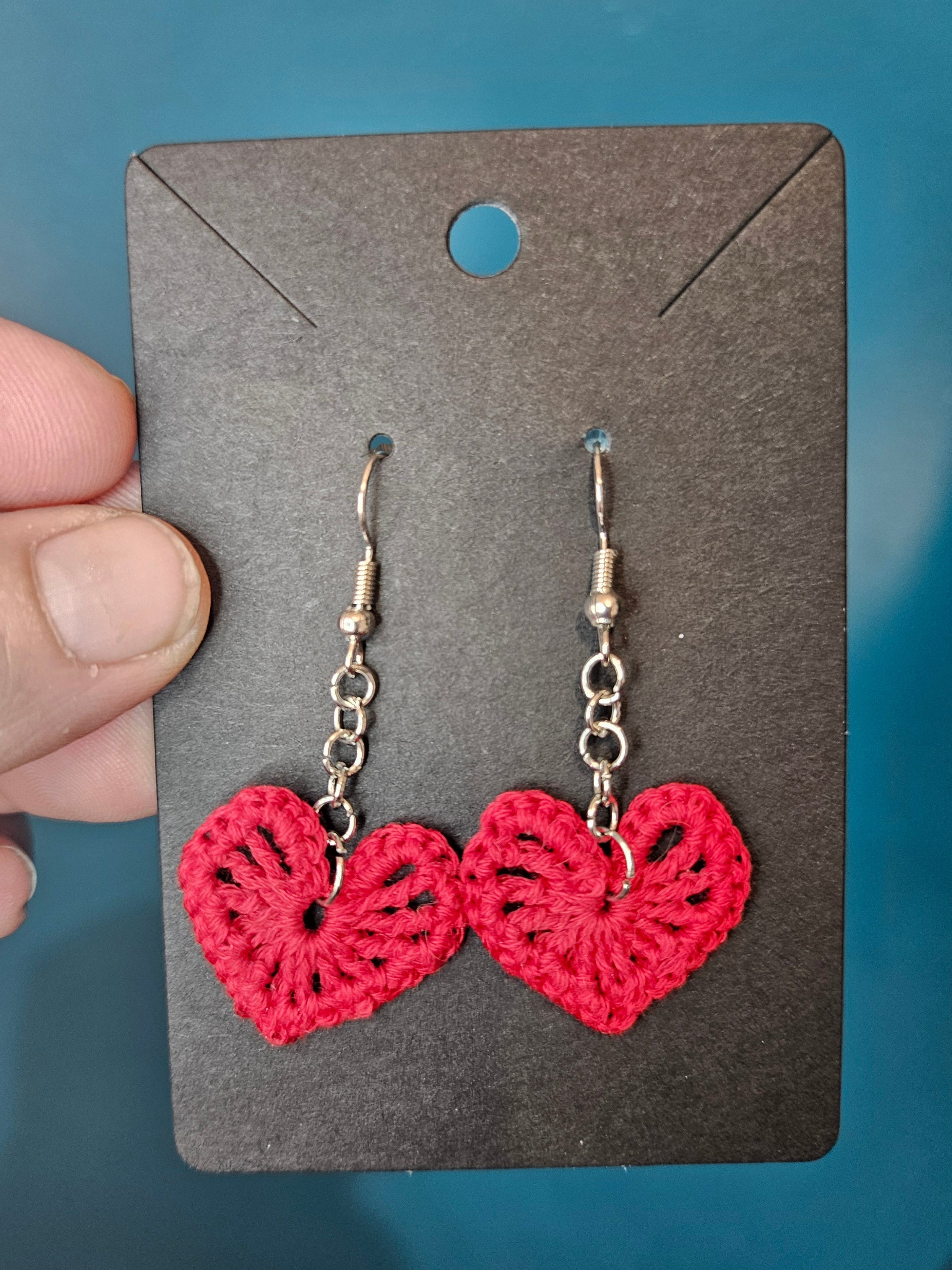 Custom Micro Crochet Heart Earrings
