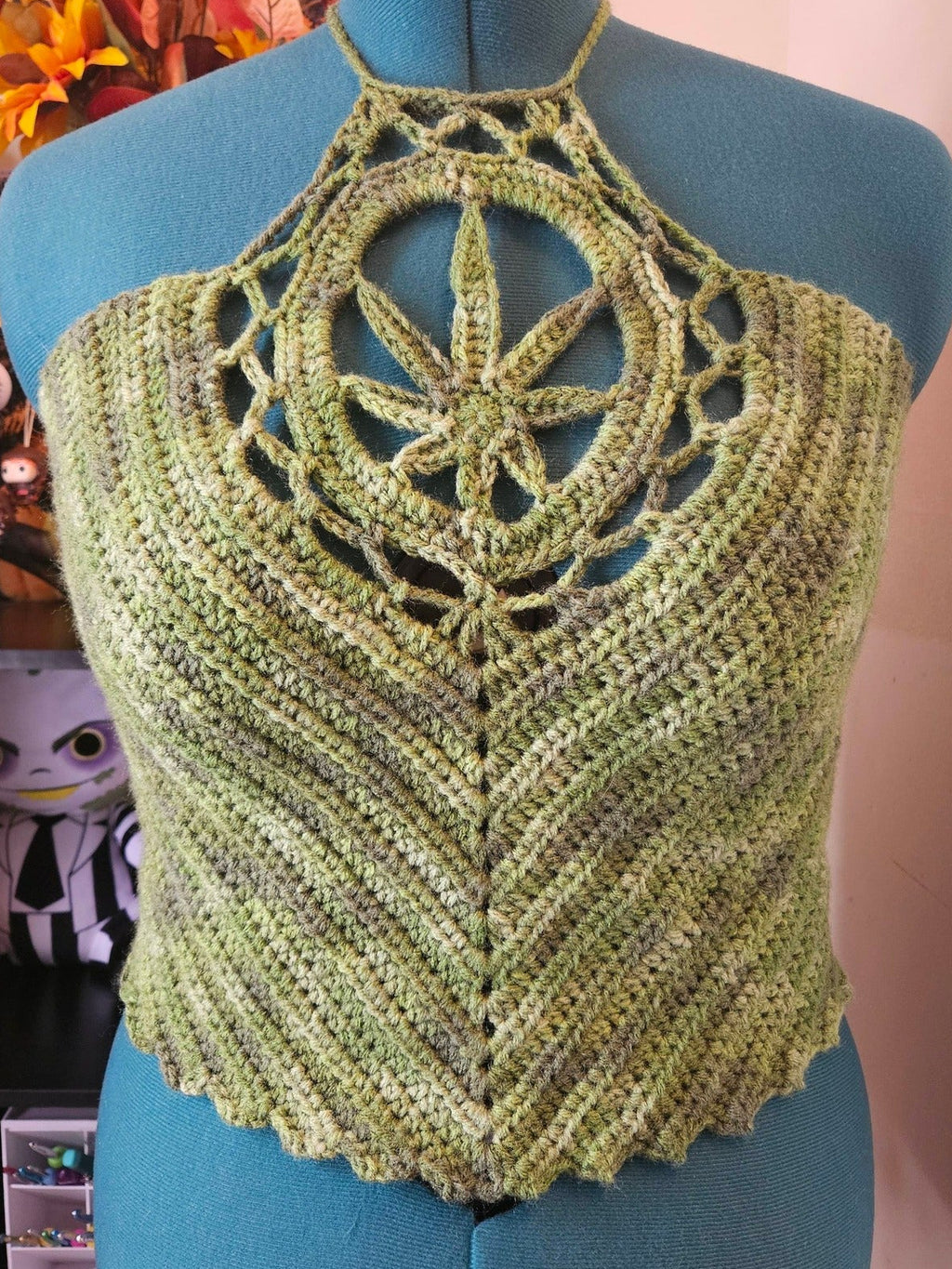 Crochet Green Goddess Halter Top