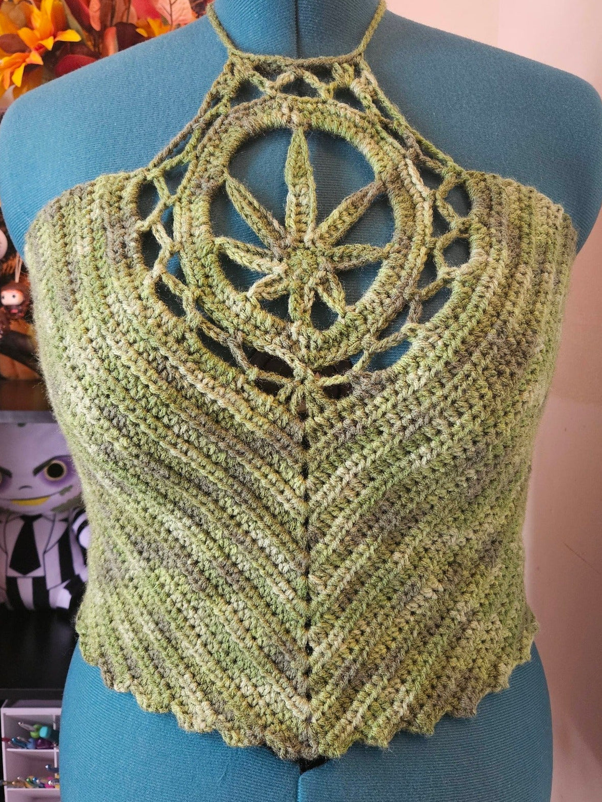 Crochet Green Goddess Halter Top